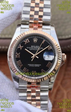 Rolex Datejust 36MM ETA-3135 Movement Swiss Replica in 904L Two Tone Roman Dial