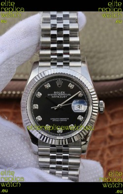 Rolex Datejust 36MM ETA-3135 Movement Swiss Replica in 904L Steel in Navy Blue Dial 