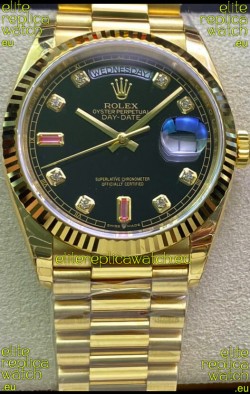 Rolex Day Date 128238 Presidential 18K Yellow Gold Watch 36MM - Black Dial 1:1 Mirror Quality Watch