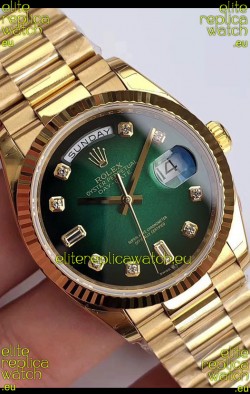 Rolex Day Date 128238 Presidential 18K Yellow Gold Watch 36MM - Green Dial 1:1 Mirror Quality Watch