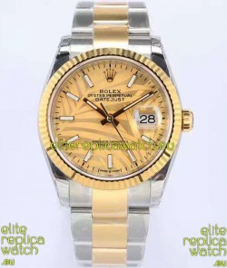 Rolex Datejust Palm Motif Dial 36MM Cal.3135 Movement Swiss Replica Watch in 904L Two Tone Casing