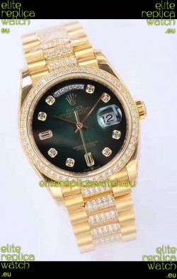 Rolex Day Date Presidential 18K Yellow Gold Watch 36MM - Green Dial 1:1 Mirror Quality Watch
