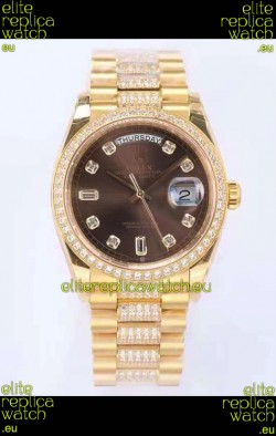 Rolex Day Date Presidential 18K Yellow Gold Watch 36MM - Brown Dial 1:1 Mirror Quality Watch