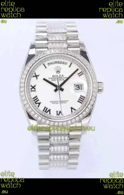 Rolex Day Date Presidential 904L Steel 36MM - White Roman Dial 1:1 Mirror Quality Watch