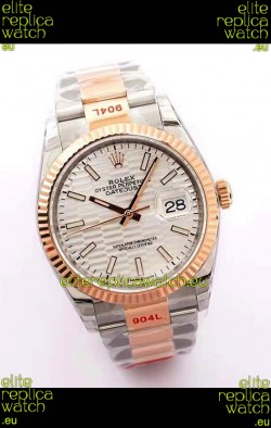 Rolex Datejust Fluted-Motif Dial 41MM Cal.3135 Movement Swiss Replica Watch in 904L Two Tone Casing