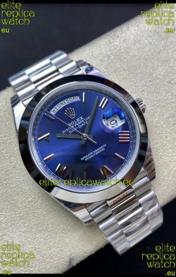 Rolex Day Date M228206-0015 904L Steel 40MM - Blue Dial 1:1 Mirror Replica