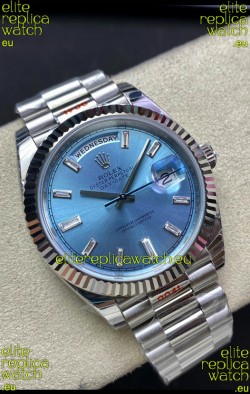Rolex Day Date M228236-0006 904L Steel 40MM - Ice Blue Dial 1:1 Mirror Replica