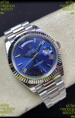 Rolex Day Date M228206-0015 904L Steel 40MM - Blue Dial 1:1 Mirror Replica