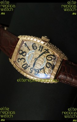 Franck Muller Casablanca Gold Croco Watch in Gold Case