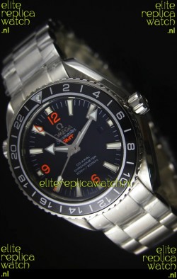 Omega Planet Ocean GMT Black Swiss Replica Watch - 1:1 Ultimate Mirror Edition
