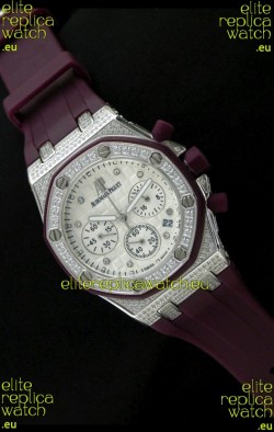Audemars Piguet Royal Oak Ladies Alinghi Limited Edition Japanese Watch in Diamond Bezel