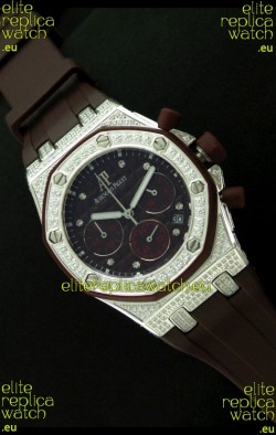 Audemars Piguet Royal Oak Ladies Alinghi Limited Edition Japanese Watch in Maroon