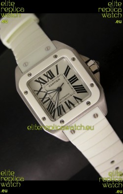 Cartier Santos Swiss Replica Watch in White Dial
