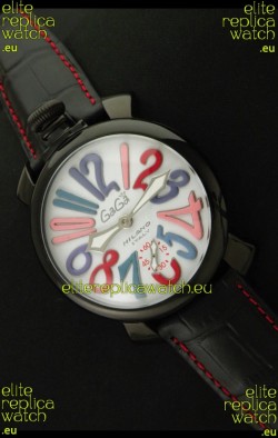 Gaga Milano Italy Japanese Replica PVD Watch in White Dial