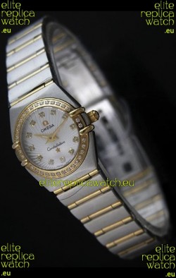 Omega Constellation Chronometer Lady Swiss Watch Two Tone - Real 18K Gold 