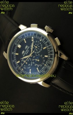 Patek Philippe Complications Japanese Replica Watch in Black Dial