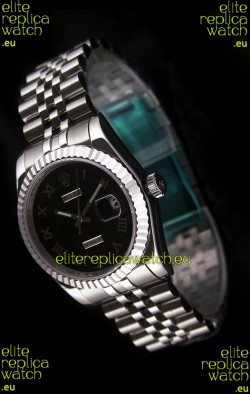 Rolex Datejust Swiss Replica Watch in Black Dial