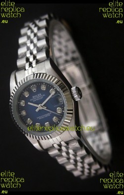 Rolex Datejust Oyster Perpetual Superlative ChronoMeter Swiss Watch in Blue Dial
