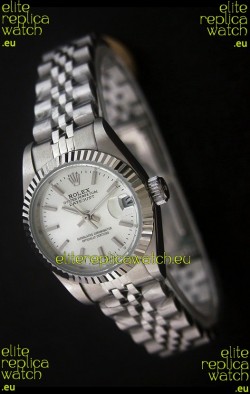Rolex Datejust Oyster Perpetual Superlative ChronoMeter Swiss Watch in White Dial