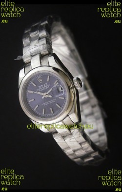 Rolex Datejust Oyster Perpetual Superlative ChronoMeter Swiss Watch in Blue Dial