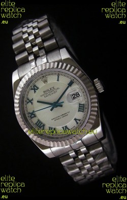 Rolex Datejust Mens Swiss Replica Watch in White Dial
