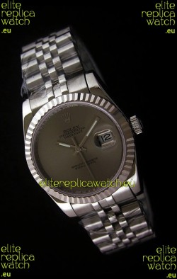 Rolex Datejust Mens Swiss Replica Watch in Grey Dial