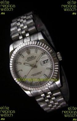 Rolex Datejust Mens Swiss Replica Watch in White Dial