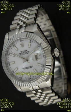 Rolex DateJust Swiss Replica Watch in Mop White Dial