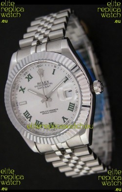 Rolex DateJust Swiss Replica Watch in Green Roman Hour Markers