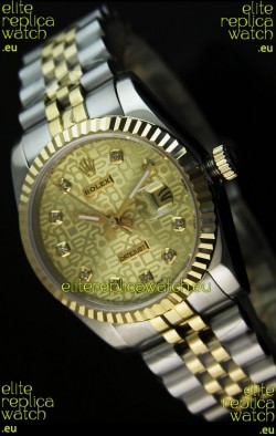 Rolex Replica Datejust Mens Swiss Watch in Gold Dial - 41MM