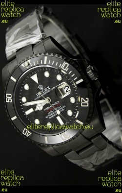 Rolex Pro Hunter Submariner Swiss Replica PVD Watch in Carbon Dial