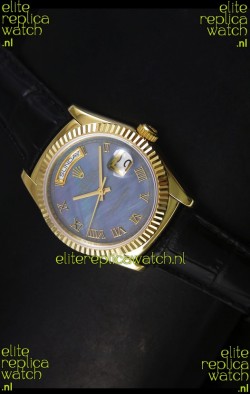 Rolex Day Date 36MM Yellow Gold Swiss Replica Watch - Blue MOP Dial