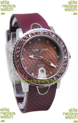 Ulysse Nardin Lady Diver Starry Night Replica Watch in Brown Dial